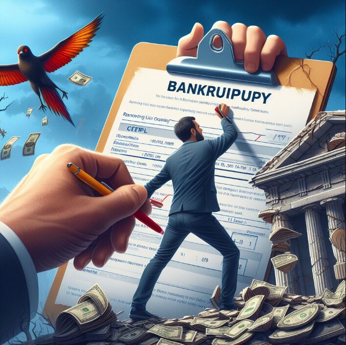 An image of a person removing bankruptcy fromcredit report